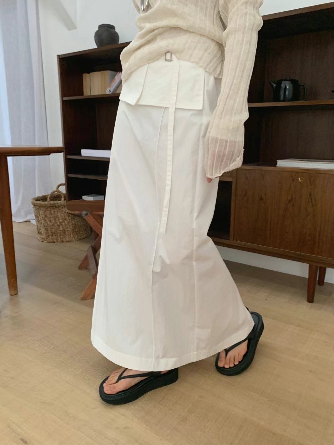 US東大門㊣實拍女士新品25春夏推薦熱賣休閑人氣真品長裙修身JANEMORIS長裙圖色2