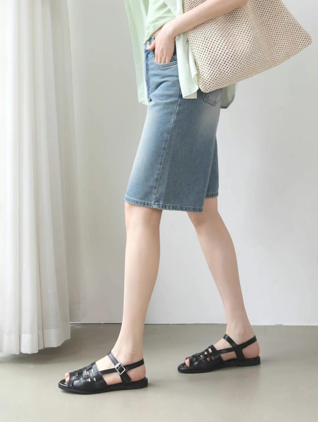 FLY DENIM東大門㊣實拍女士新款推薦人氣時尚職業短褲腰帶FLY DENIM短褲