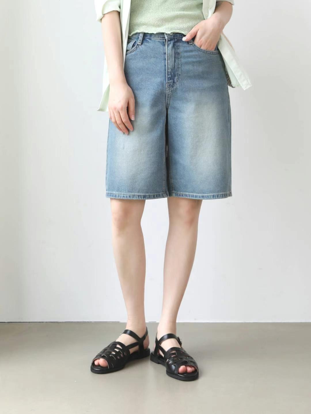 FLY DENIM東大門㊣實拍女士新款推薦人氣時尚職業短褲腰帶FLY DENIM短褲