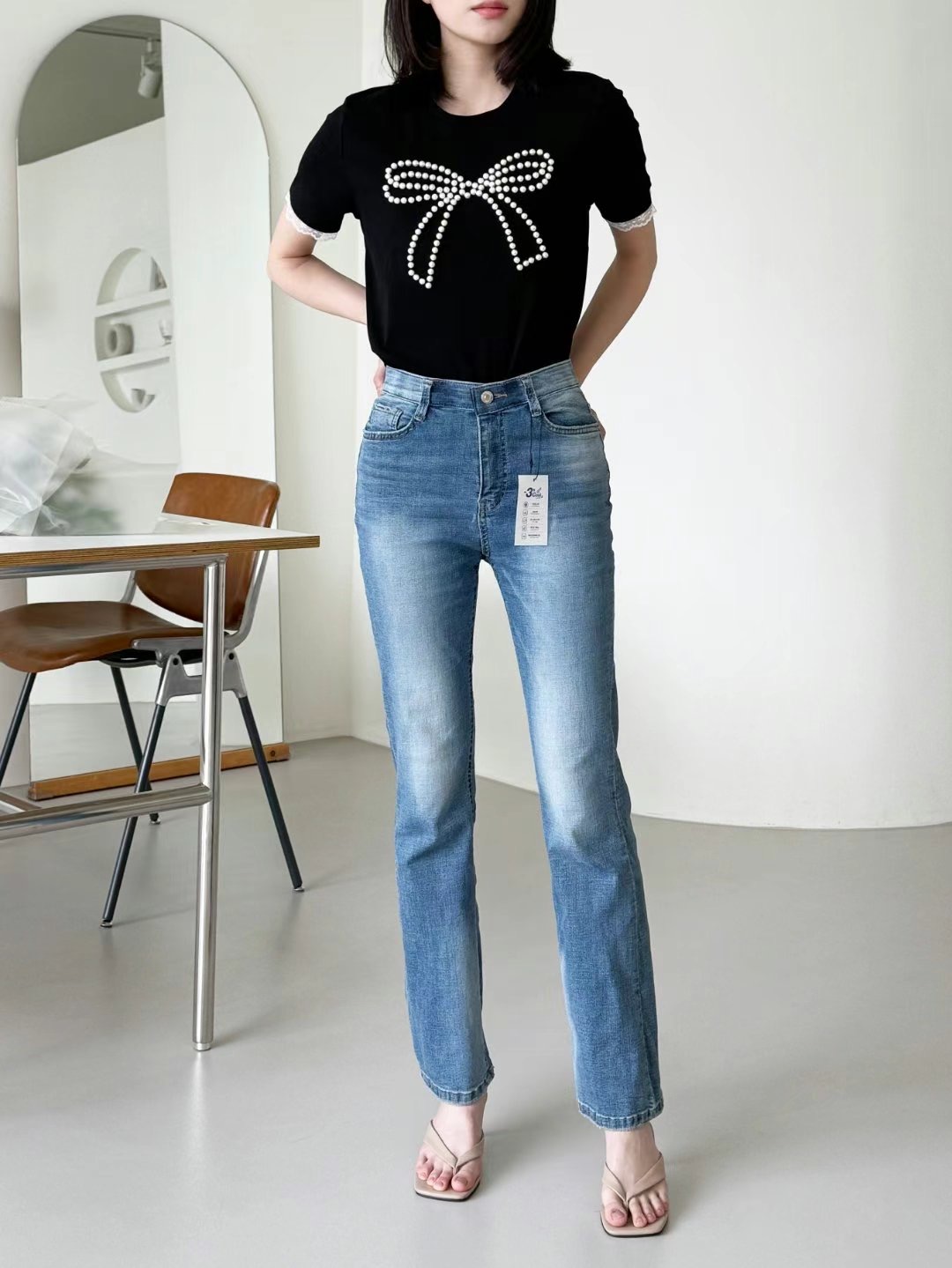 FLY DENIM韓國直郵㊣女士新品職業真品時尚推薦25春夏牛仔褲FLY DENIM牛仔褲