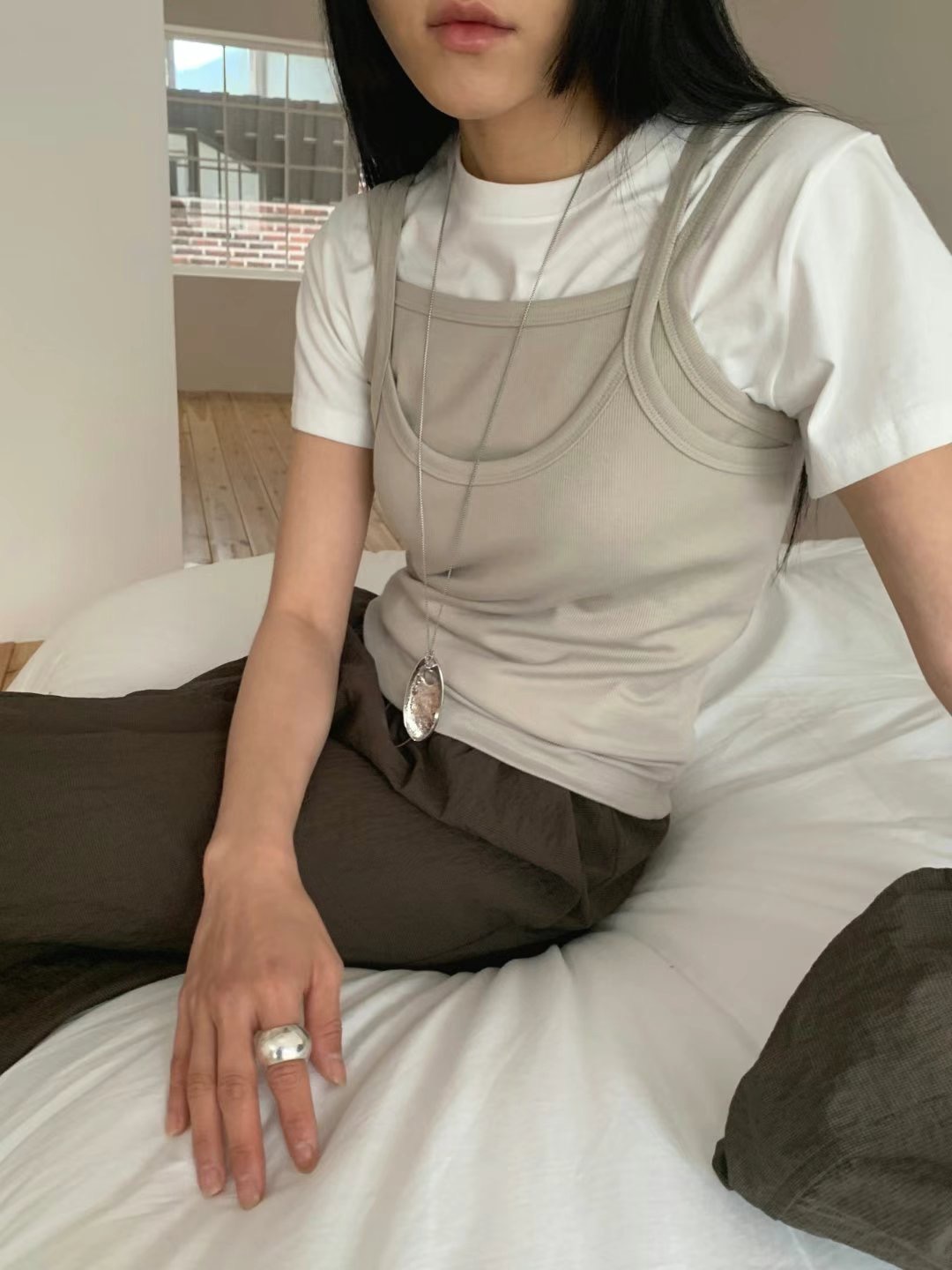US東大門㊣直郵女裝新款休閑25春夏人氣真品推薦熱賣吊帶背心JANEMORIS吊帶/背心