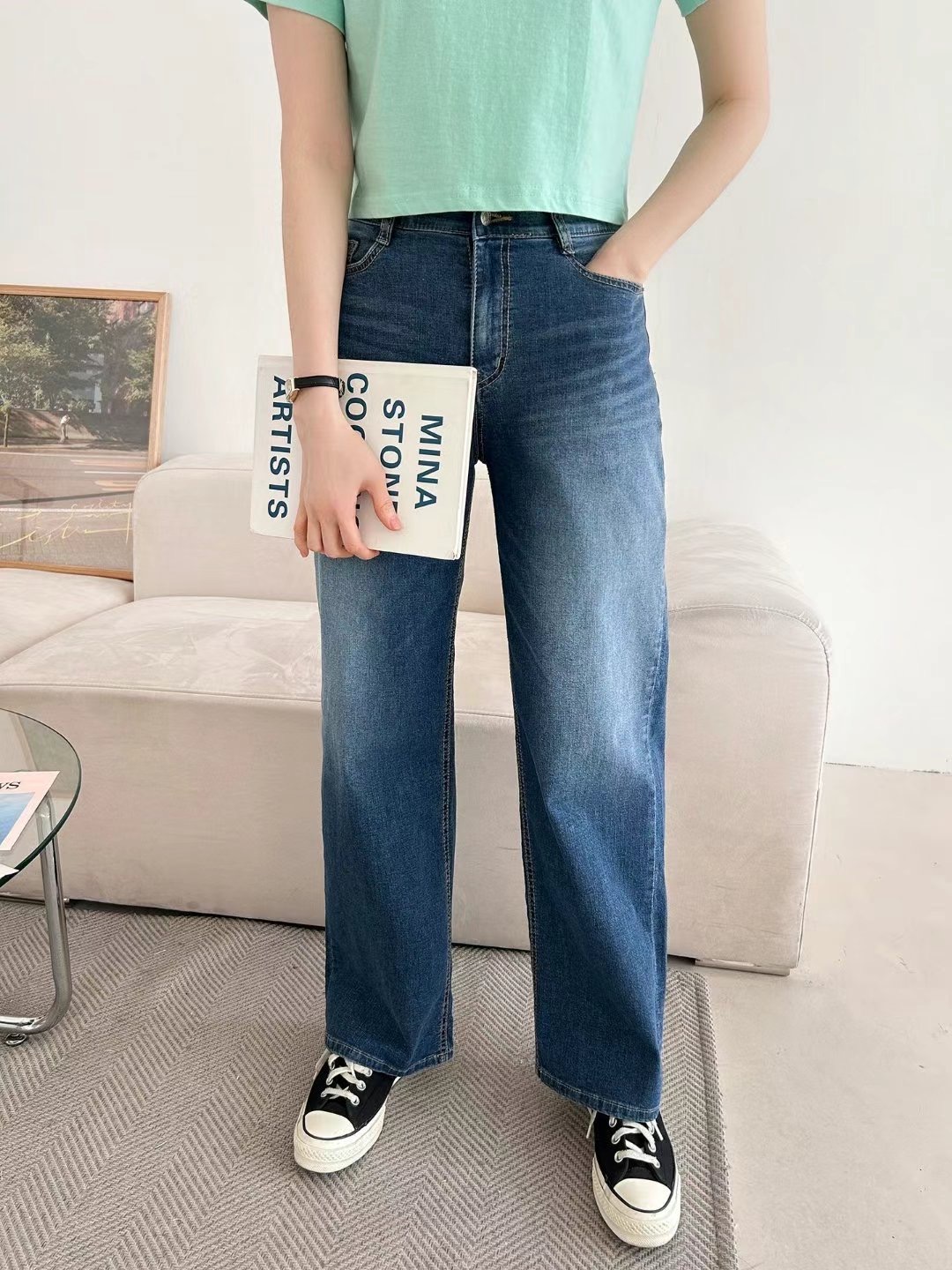 FLY DENIM韓國代購㊣女士新品人氣職業真品25春夏時尚牛仔褲FLY DENIM牛仔褲