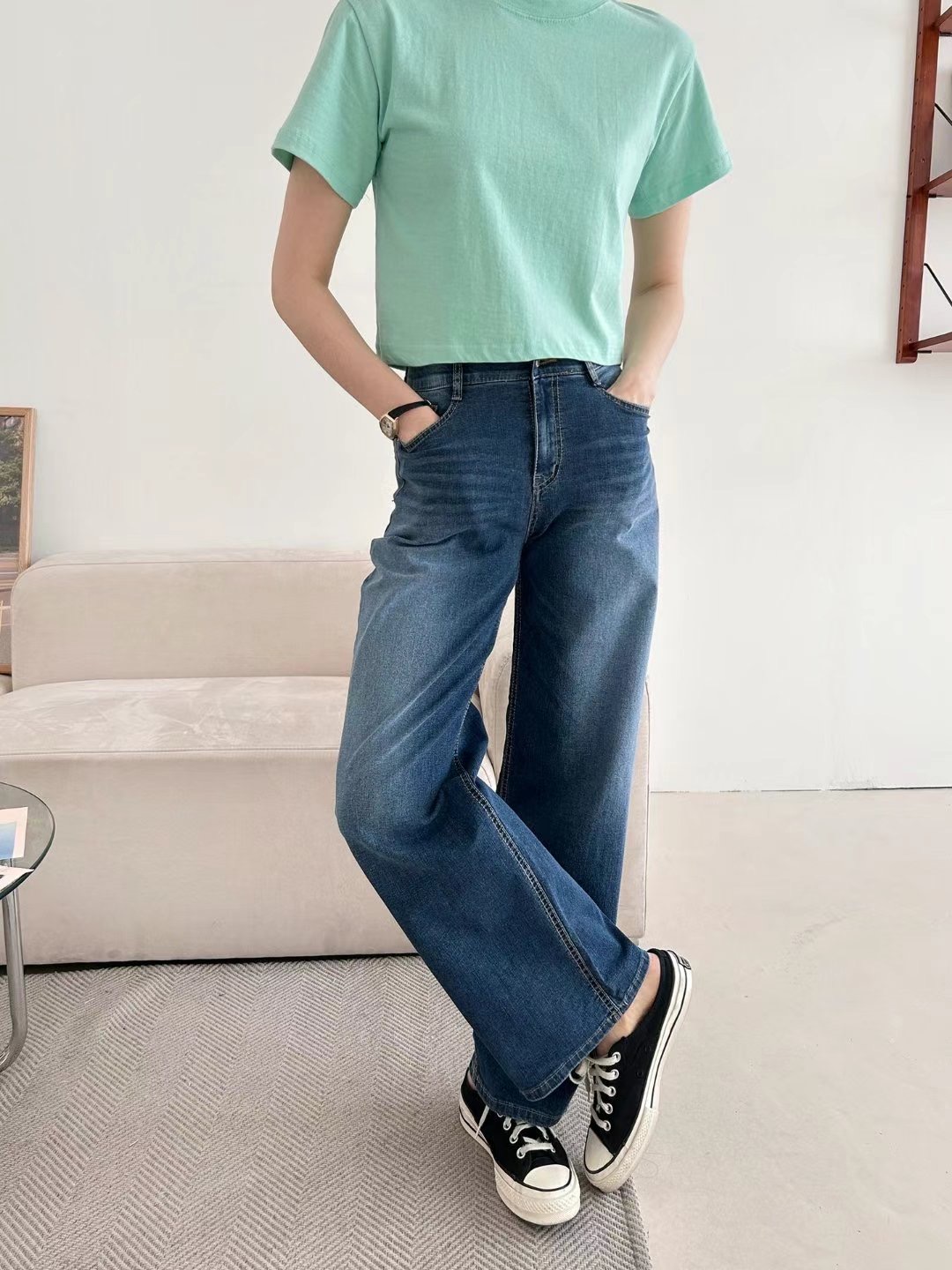 FLY DENIM韓國代購㊣女士新品人氣職業真品25春夏時尚牛仔褲FLY DENIM牛仔褲