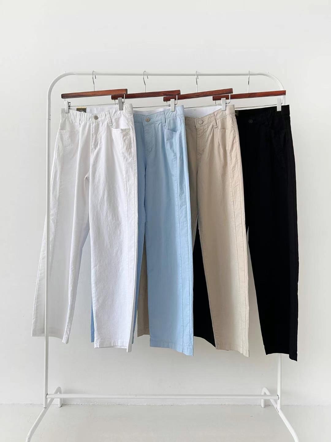 FLY DENIM韓國代購㊣女裝新品25春夏時尚熱賣真品職業休閑褲FLY DENIM休閑褲圖色4左四色