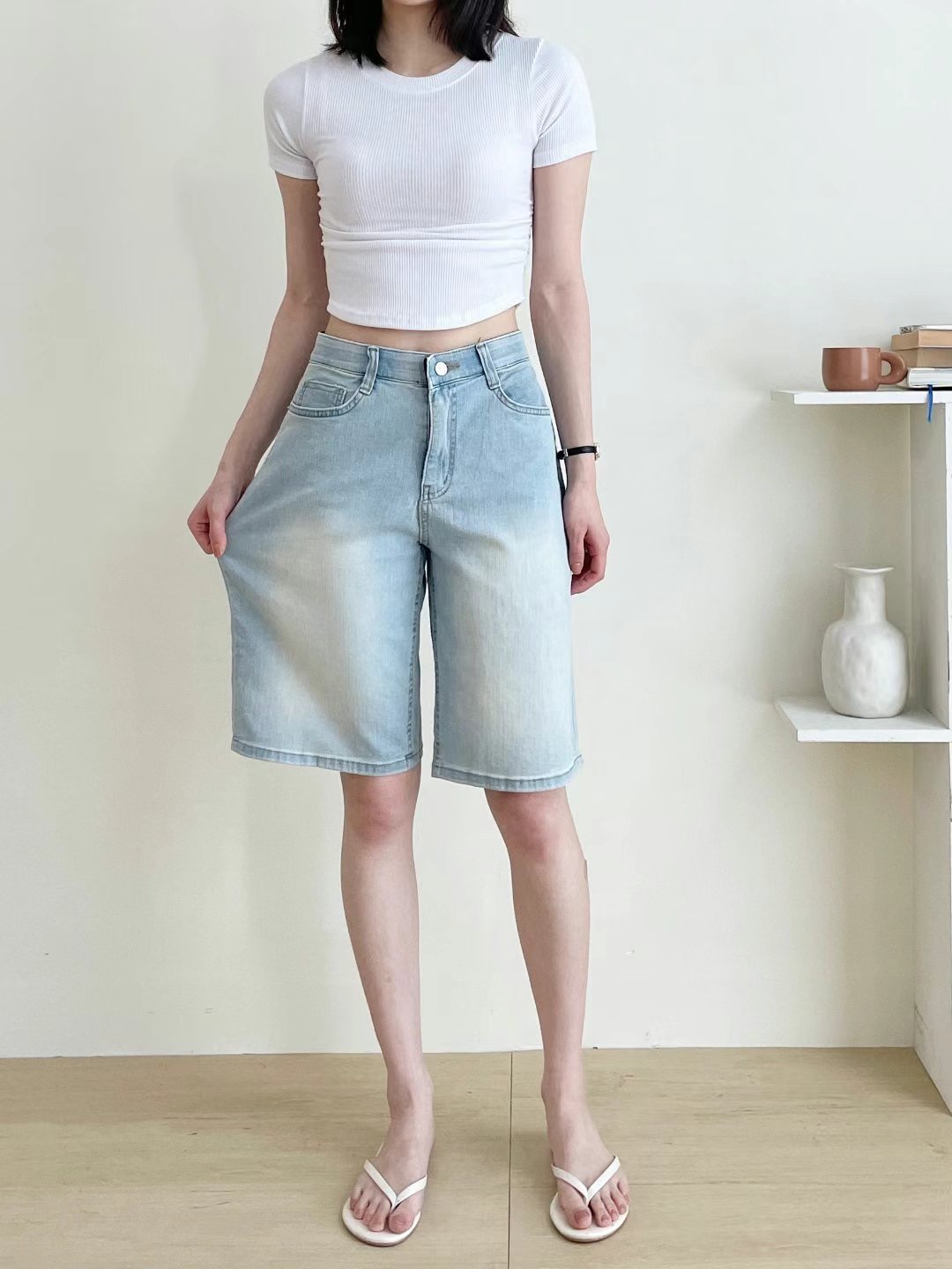 FLY DENIM東大門㊣代購女士新款25春夏時尚人氣熱賣真品短褲FLY DENIM短褲