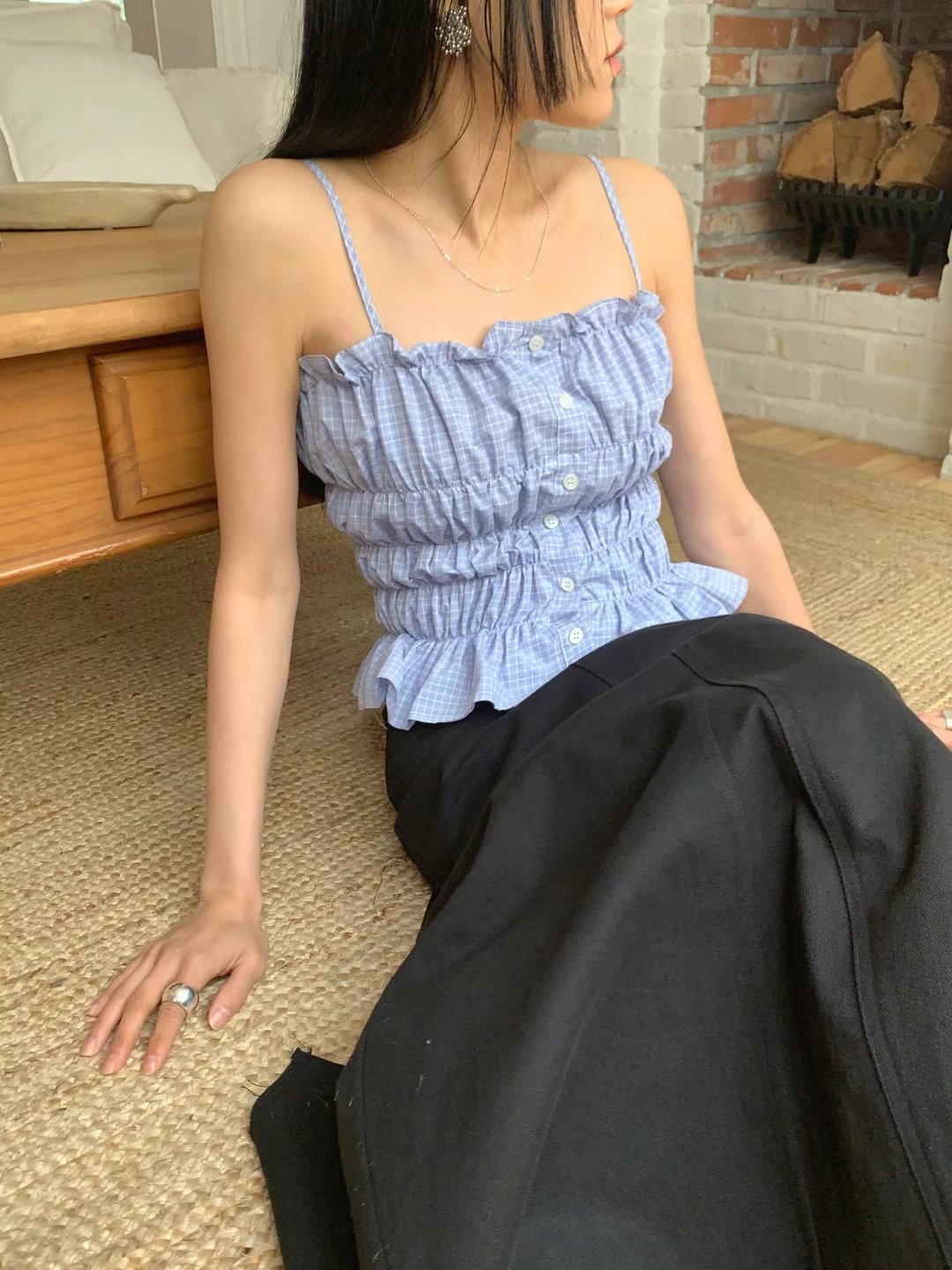 US東大門㊣實拍女士新品真品人氣職業休閑25春夏時尚吊帶背心JANEMORIS吊帶/背心