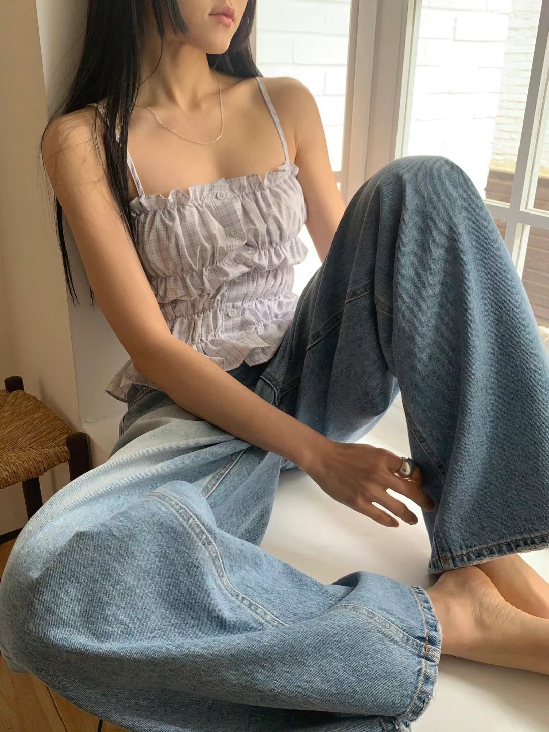 US東大門㊣實拍女士新品真品人氣職業休閑25春夏時尚吊帶背心JANEMORIS吊帶/背心
