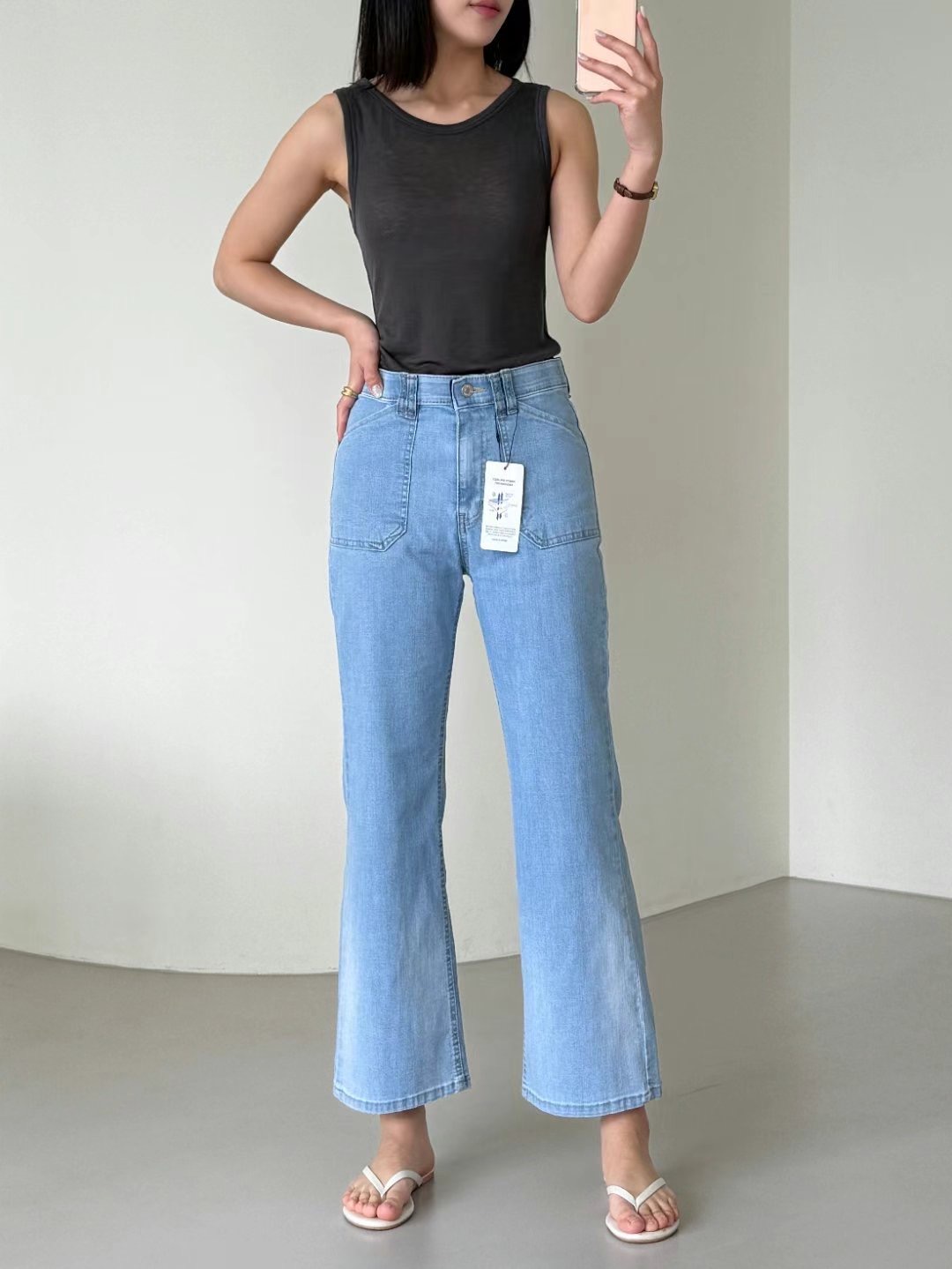 FLY DENIM韓國代購㊣女士新品推薦人氣25春夏熱賣牛仔褲口袋FLY DENIM牛仔褲