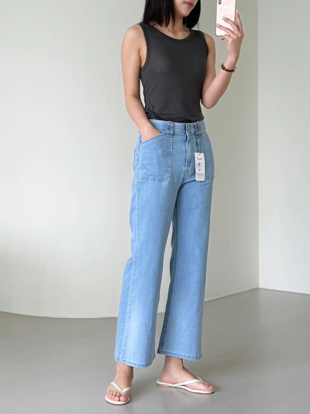 FLY DENIM韓國代購㊣女士新品推薦人氣25春夏熱賣牛仔褲口袋FLY DENIM牛仔褲