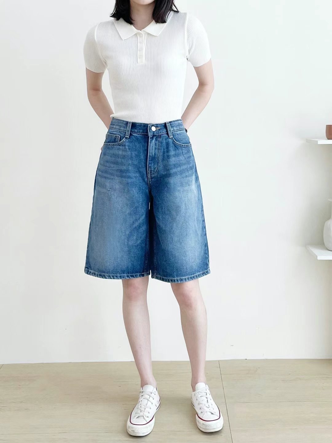 FLY DENIM韓國代購㊣女士新品真品25春夏職業休閑熱賣短褲FLY DENIM短褲