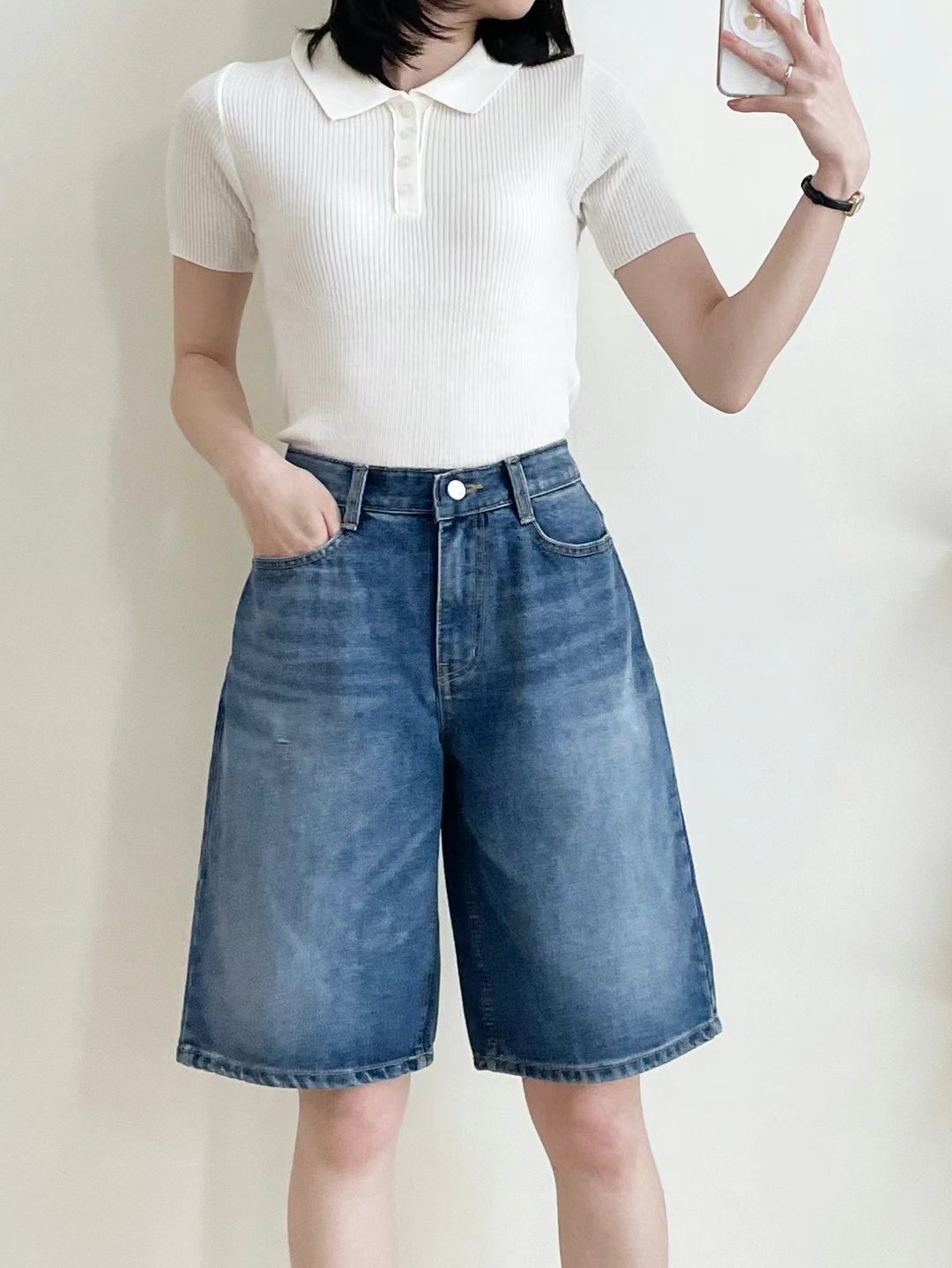 FLY DENIM韓國代購㊣女士新品真品25春夏職業休閑熱賣短褲FLY DENIM短褲