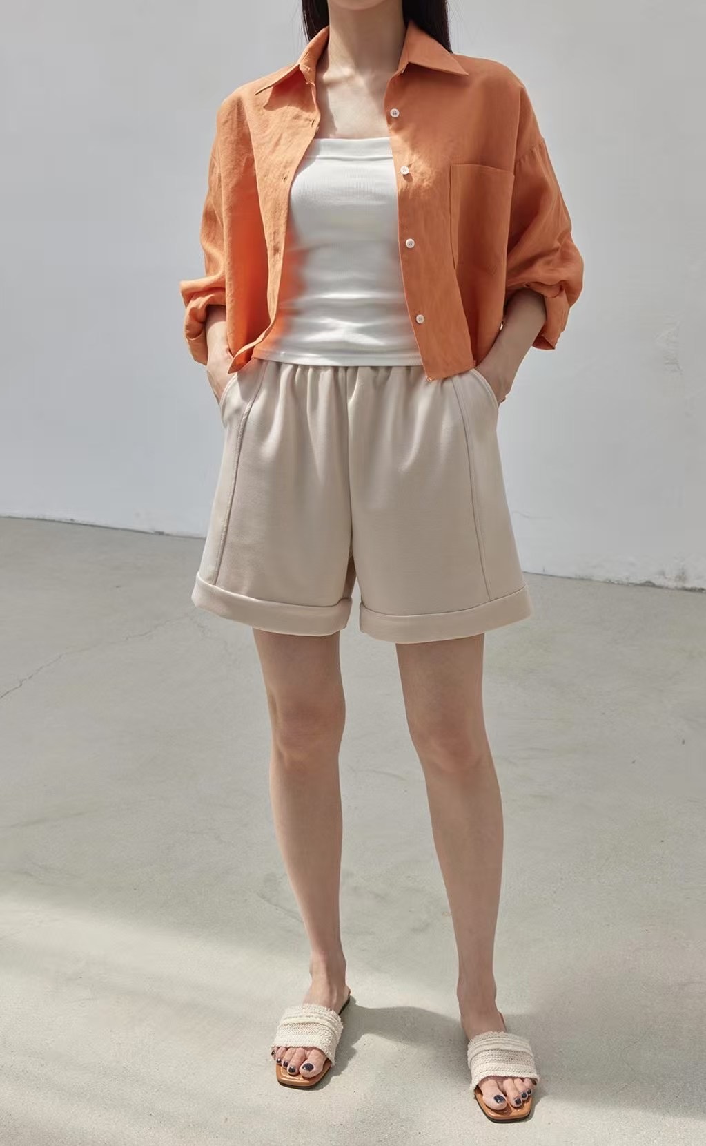 LUVLUV-럽럽-OT韓國直郵㊣女裝新款25春夏襯衫蕾絲衫口袋LUVLUV-럽럽-OT襯衫/蕾絲衫