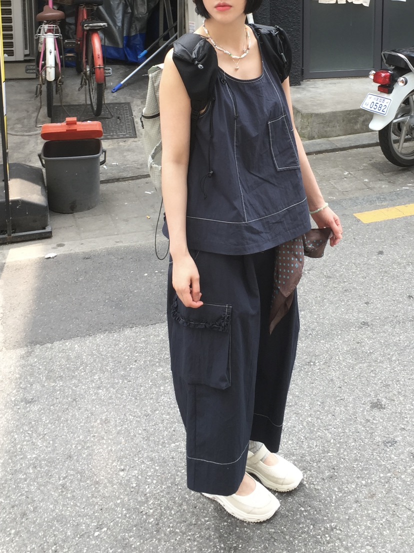 ARCHIVE-P韓國直郵㊣女裝新款真品時尚熱賣休閑吊帶背心口袋ARCHIVE-P吊帶/背心