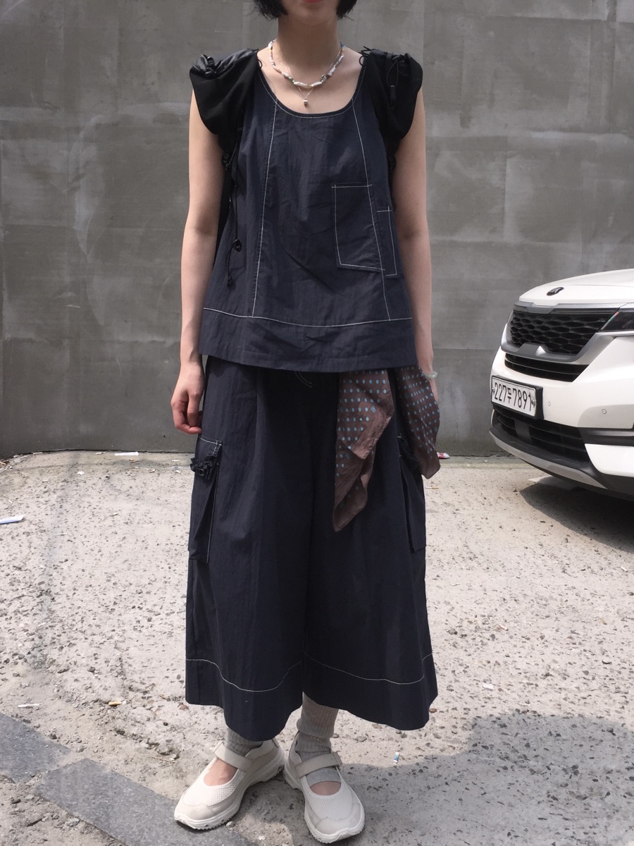 ARCHIVE-P東大門㊣代購女裝新款真品人氣休閑裙褲荷葉邊口袋ARCHIVE-P裙褲