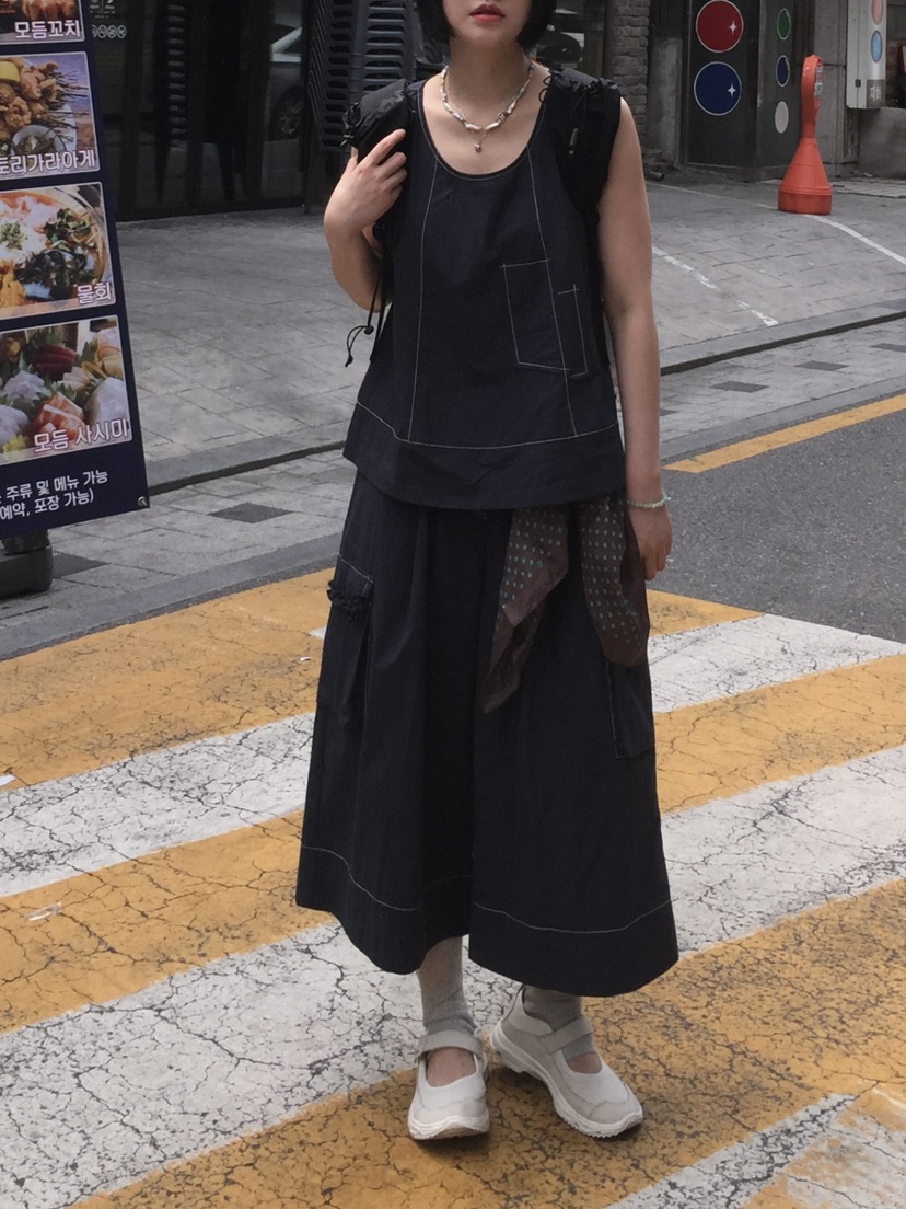 ARCHIVE-P東大門㊣代購女裝新款真品人氣休閑裙褲荷葉邊口袋ARCHIVE-P裙褲
