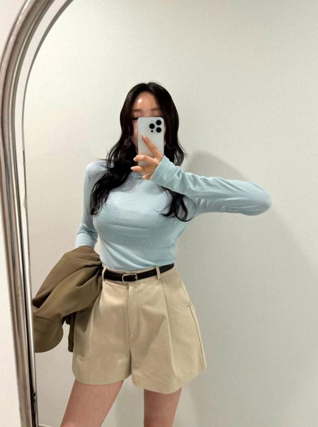 THEJUN東大門㊣直郵女士新品休閑人氣時尚熱賣真品職業長袖T恤THEJUN長袖T恤圖色3