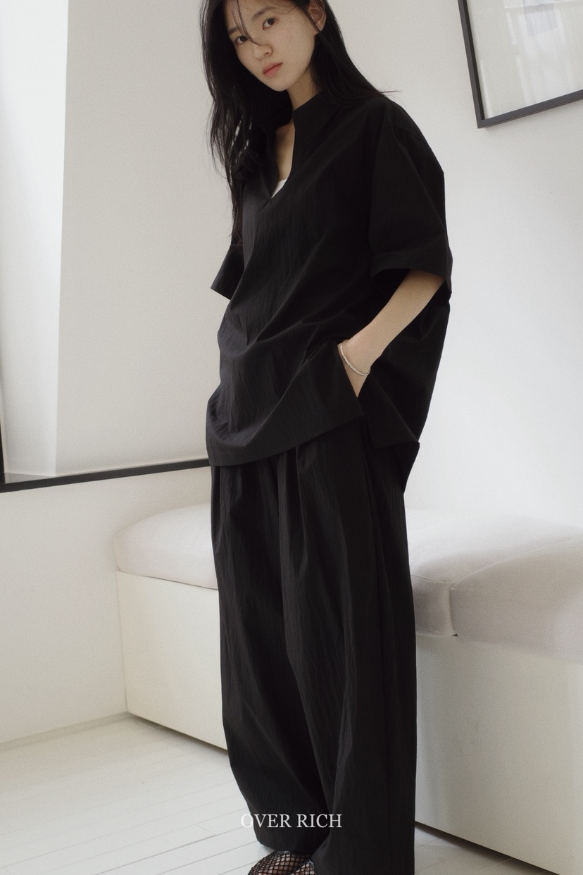 OVER RICH韓國代購㊣女裝新品25春夏人氣推薦職業休閑休閑褲OVER RICH休閑褲