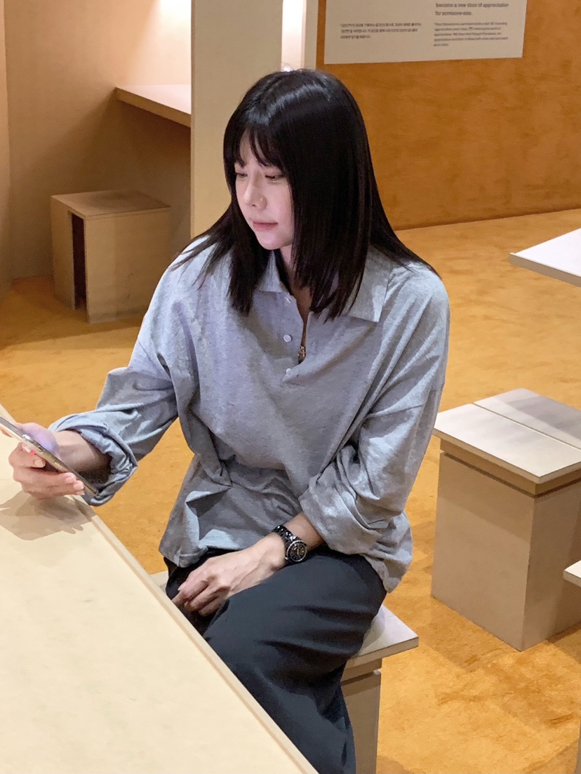 COURGETTE韓國代購㊣女裝新品時尚休閑25春夏推薦熱賣長袖T恤COURGETTE長袖T恤