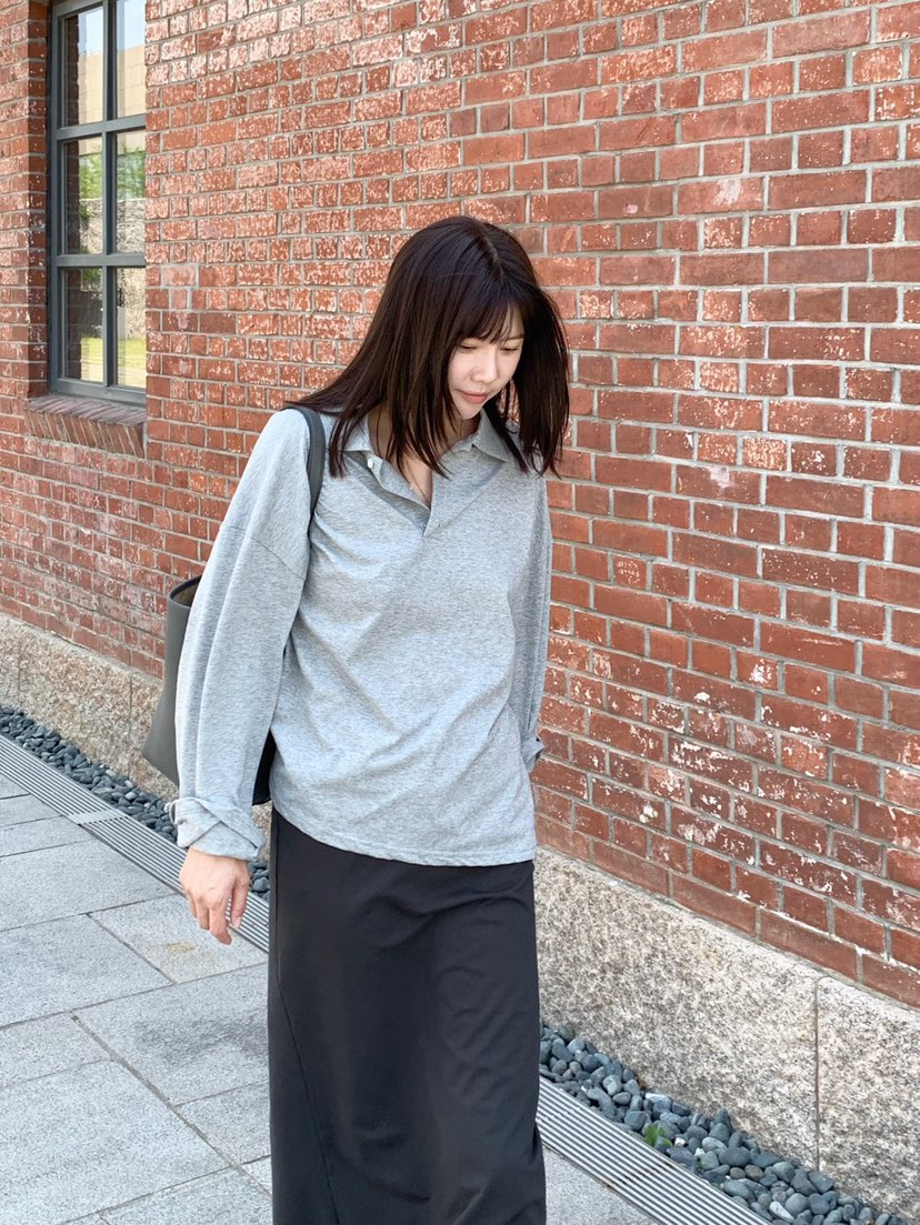 COURGETTE韓國代購㊣女裝新品時尚休閑25春夏推薦熱賣長袖T恤COURGETTE長袖T恤