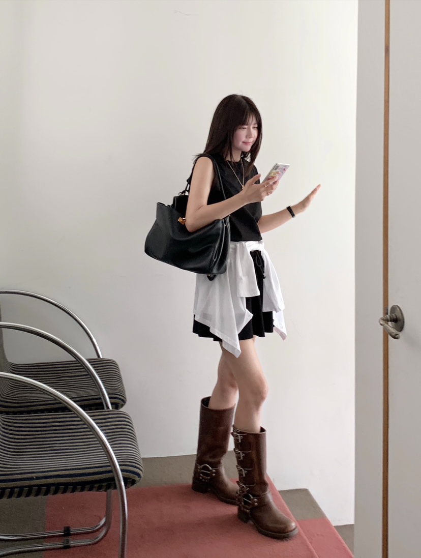 COURGETTE東大門㊣代購女裝新品職業25春夏休閑真品人氣短裙COURGETTE短裙