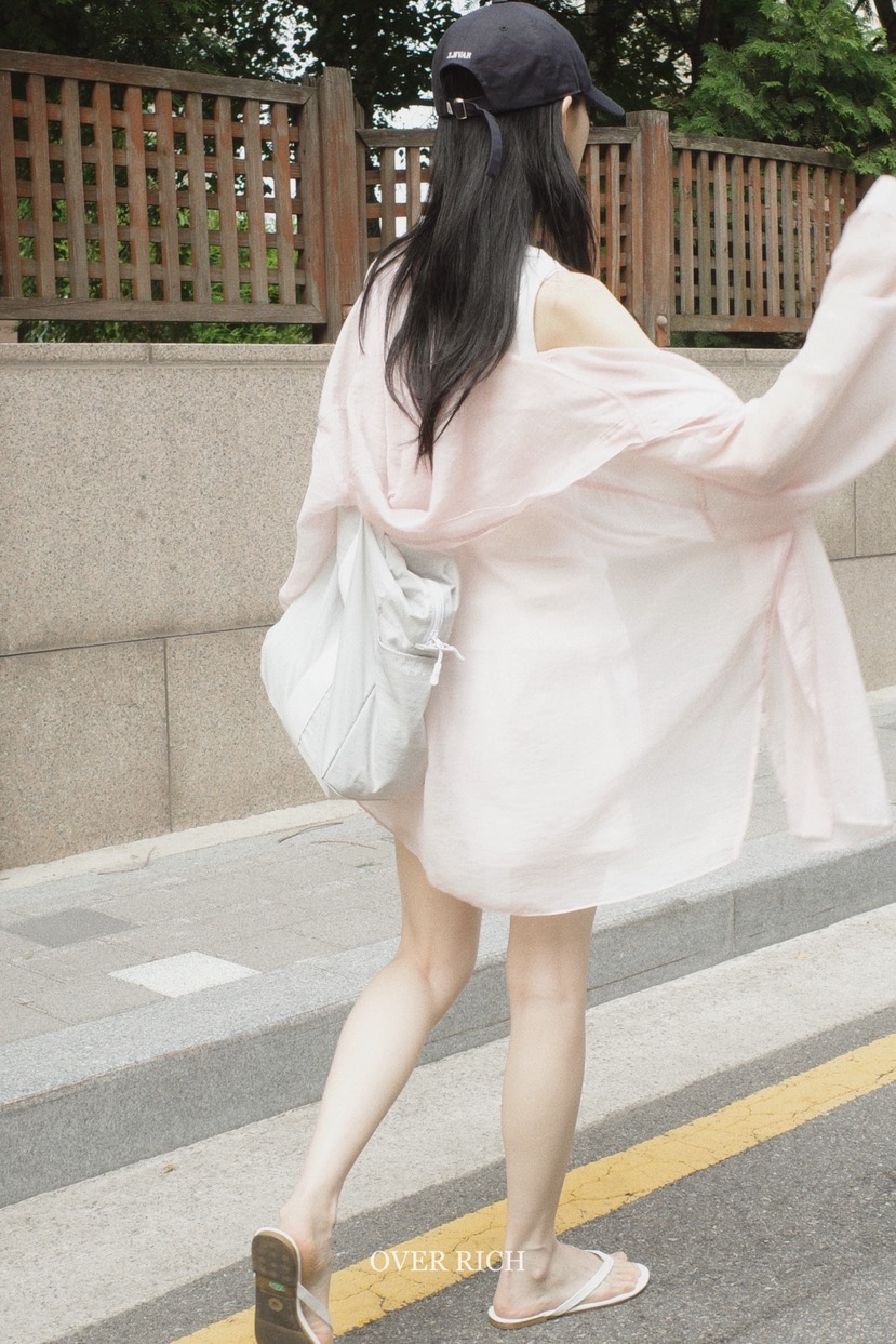 OVER RICH韓國直郵㊣女裝新款職業25春夏真品夾克兜帽透明OVER RICH夾克