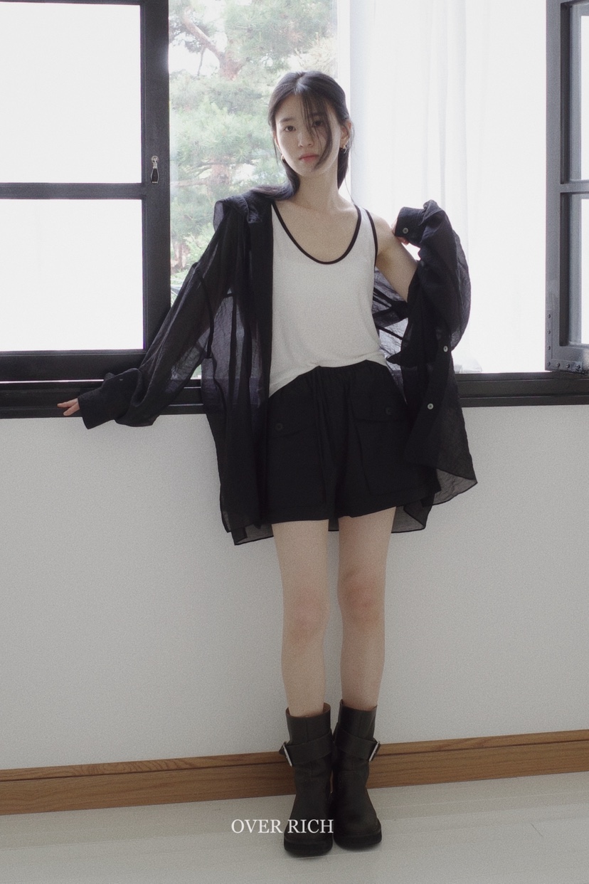 OVER RICH韓國直郵㊣女裝新款職業25春夏真品夾克兜帽透明OVER RICH夾克