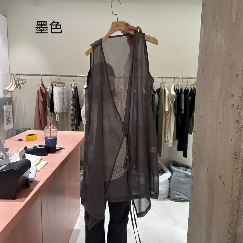 PITA東大門㊣實拍女士新款時尚熱賣職業真品休閑吊帶背心透明THE VERLIN/piTa吊帶/背心圖色2