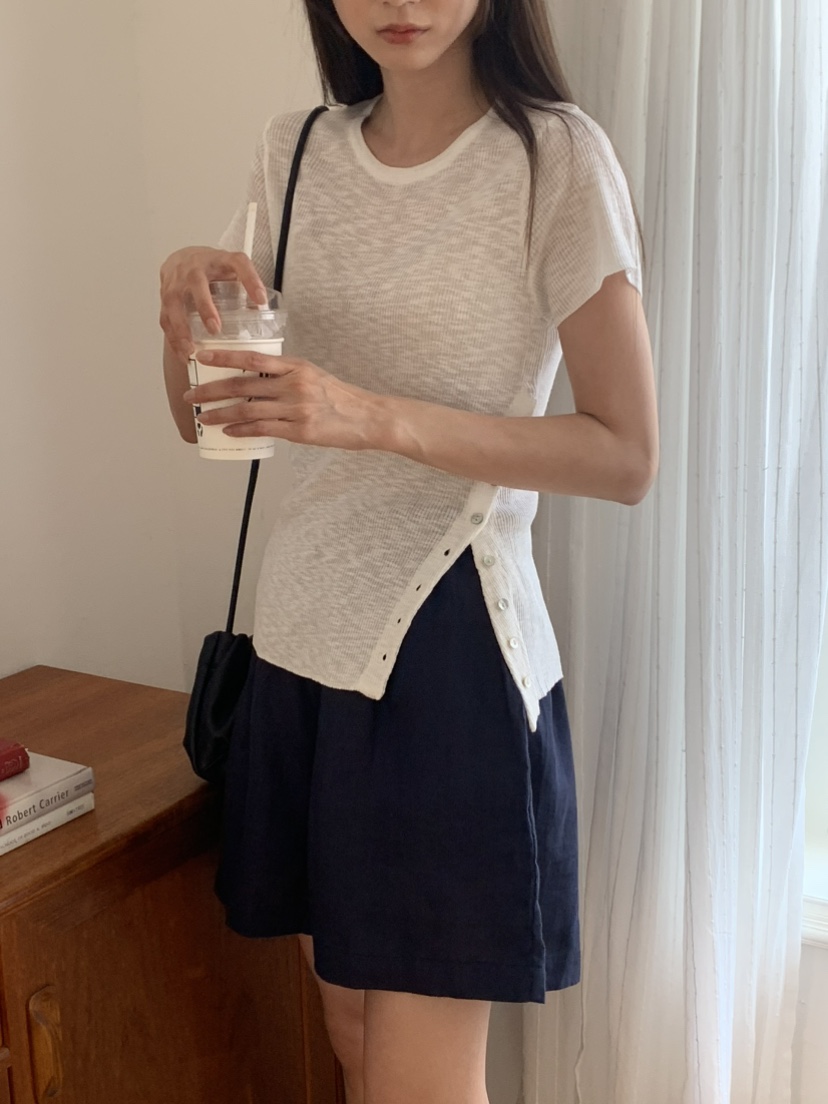 NOTICE韓國代購㊣女士新款人氣熱賣時尚真品25春夏針織衫紐扣NOTICE針織衫