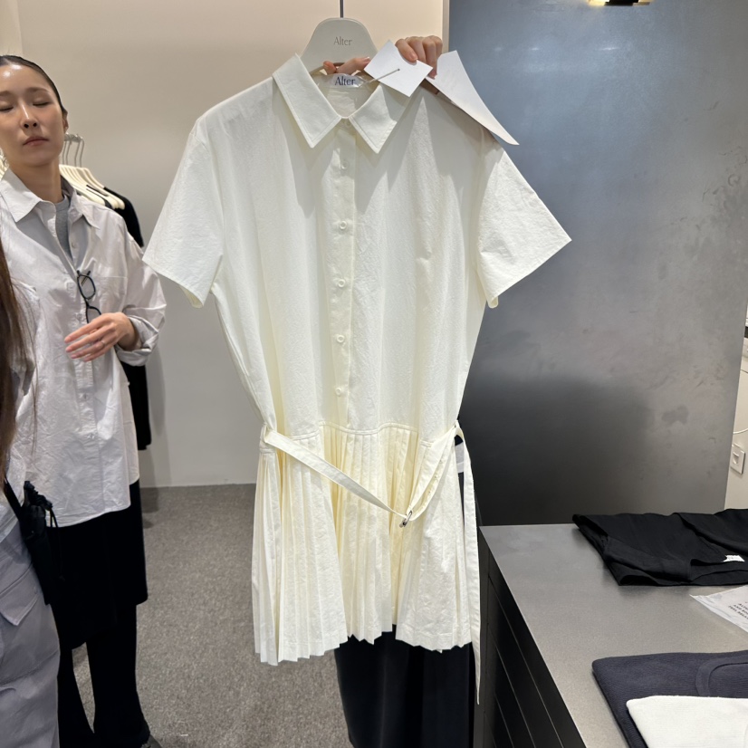 ALTER東大門㊣實拍女裝新款人氣職業時尚25春夏連衣裙含腰帶Alter連衣裙