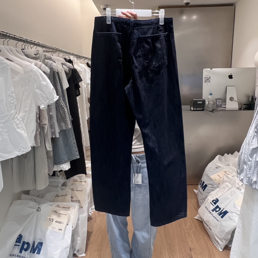 MEET ME韓國直郵㊣女裝新品25春夏熱賣時尚推薦職業牛仔褲MEET ME牛仔褲