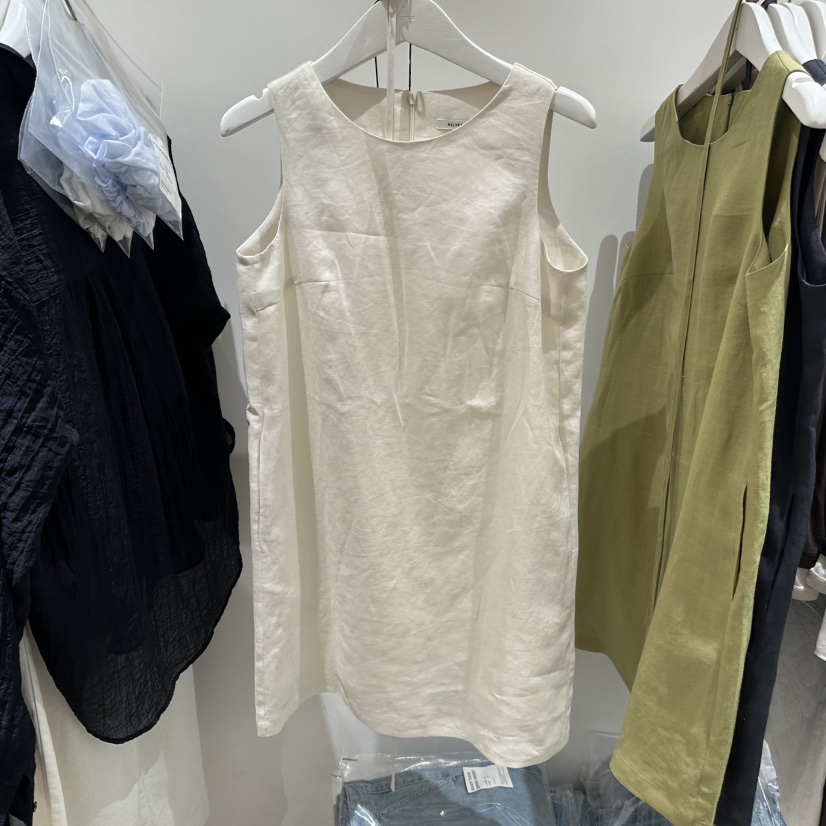 HELVETICA東大門㊣直郵女裝新品真品推薦休閑連衣裙含腰繩亞麻HELVETICA連衣裙