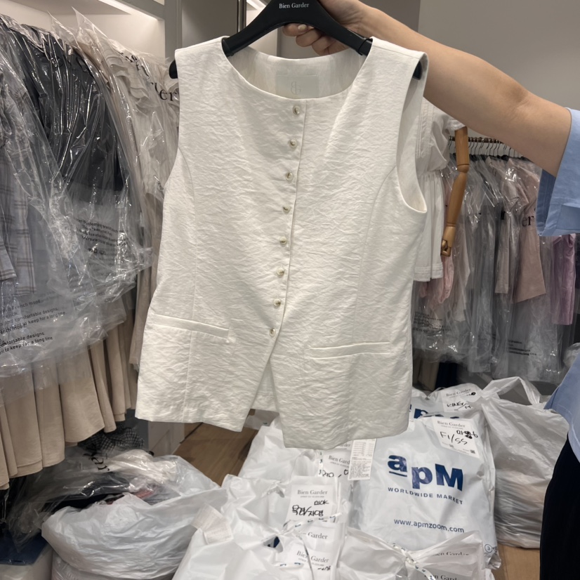 BIEN GARDER韓國代購㊣女裝新品休閑時尚25春夏職業推薦馬甲BIEN GARDER馬甲