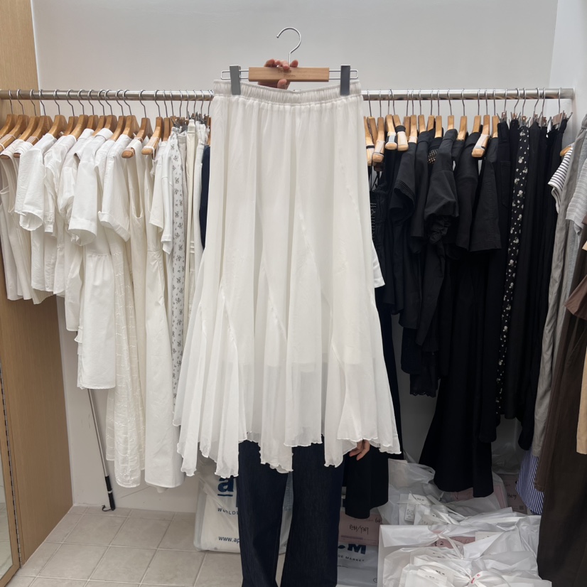 DRESS ROOM東大門㊣代購女士新款休閑推薦半身裙中短裙漁網DRESS ROOM半身裙/中短裙