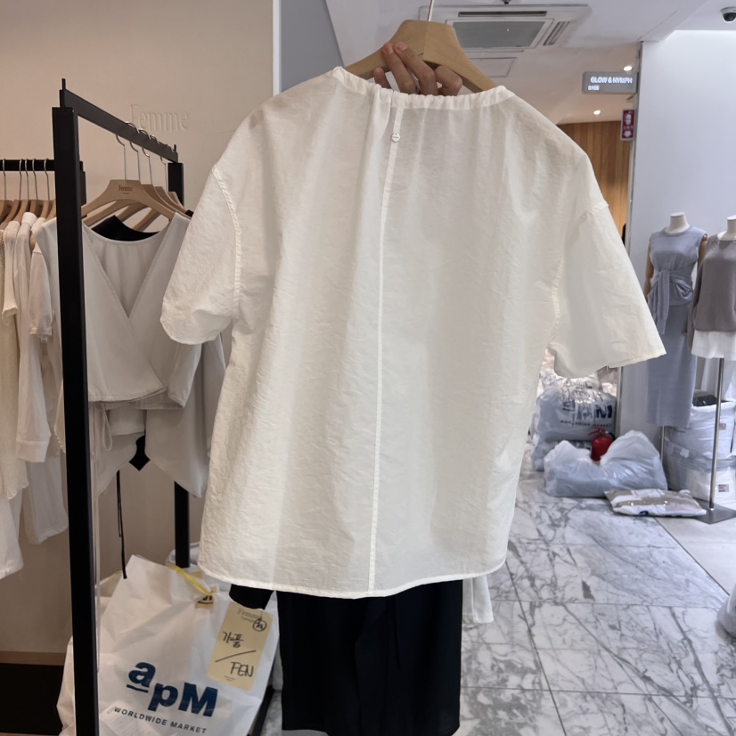 LA MAGIE FEMME韓國代購㊣女裝新款時尚職業休閑襯衫蕾絲衫Lamagie Femme襯衫/蕾絲衫