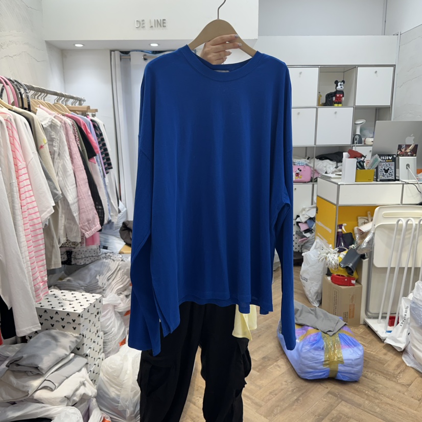 DE LINE韓國直郵㊣女士新品真品時尚25春夏職業人氣長袖T恤DE LINE長袖T恤圖色2