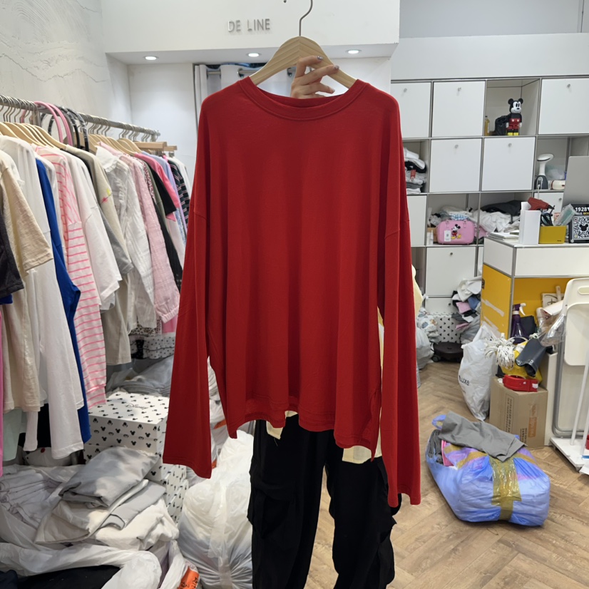 DE LINE韓國直郵㊣女士新品真品時尚25春夏職業人氣長袖T恤DE LINE長袖T恤圖色3