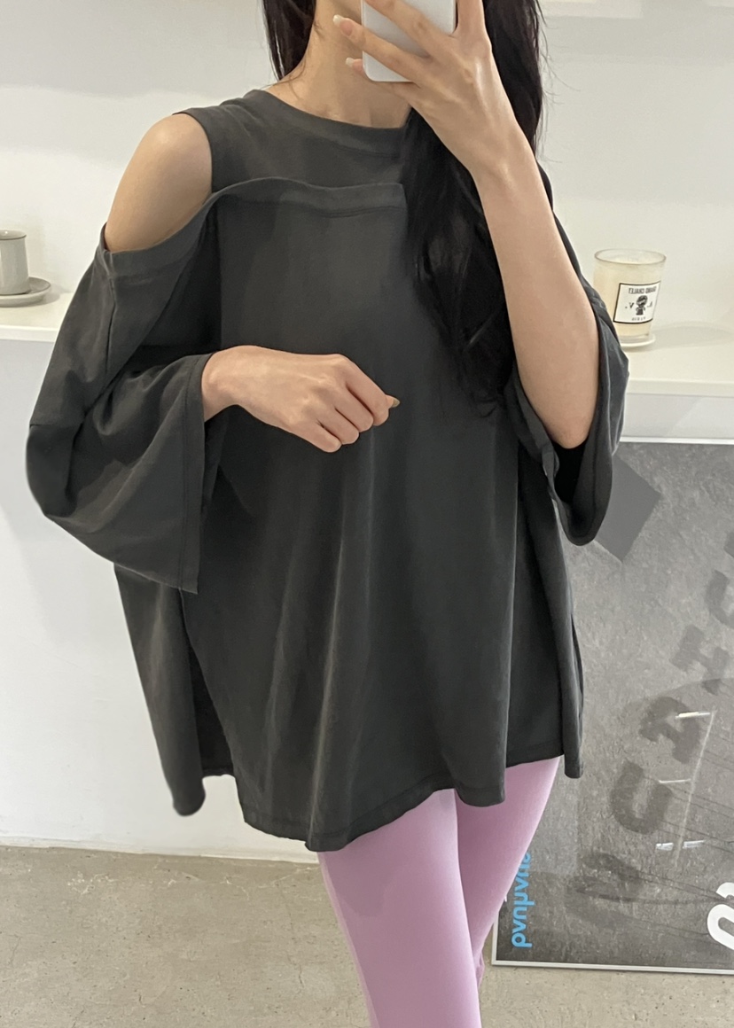 CLASSY-O韓國代購㊣女裝新品25春夏真品人氣長袖T恤修身鏤空CLASSY-O長袖T恤