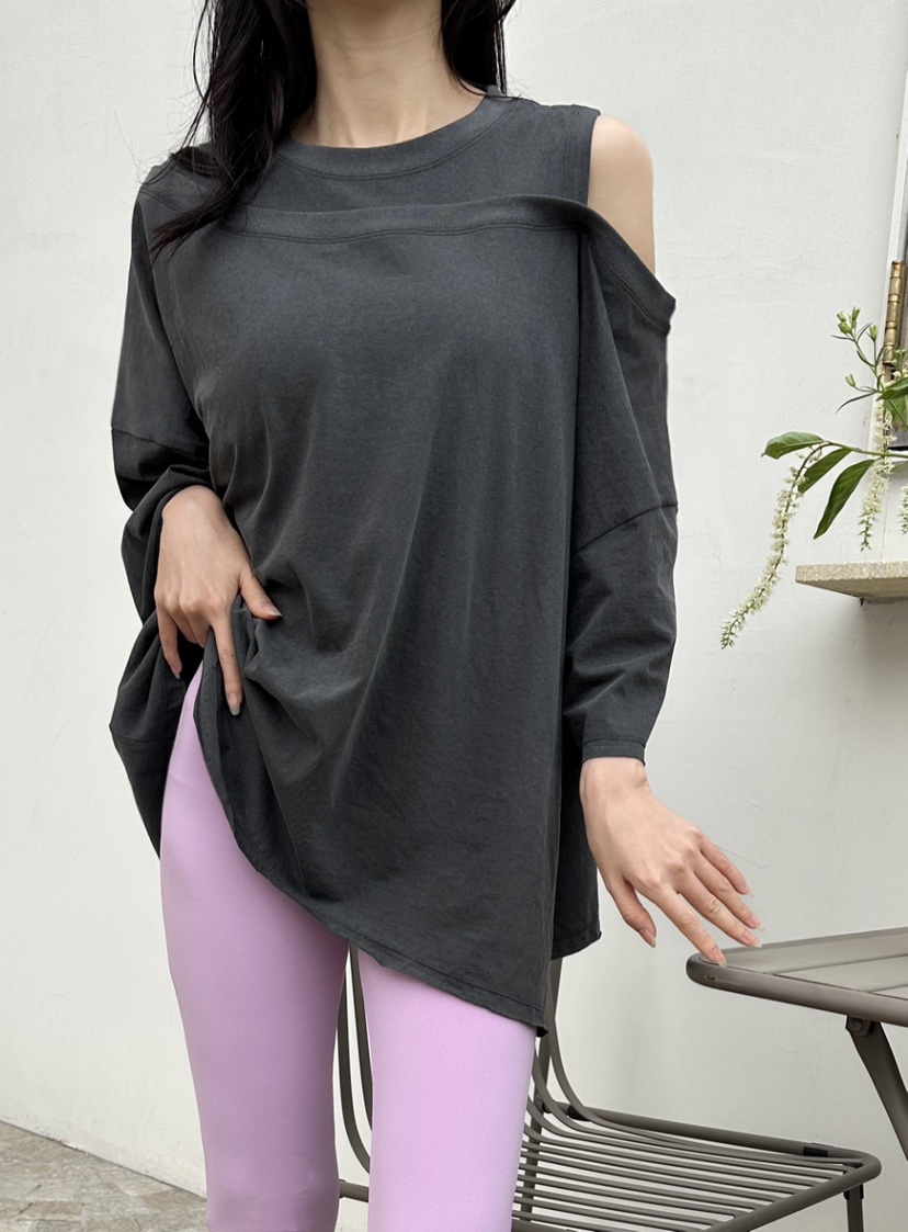 CLASSY-O韓國代購㊣女裝新品25春夏真品人氣長袖T恤修身鏤空CLASSY-O長袖T恤
