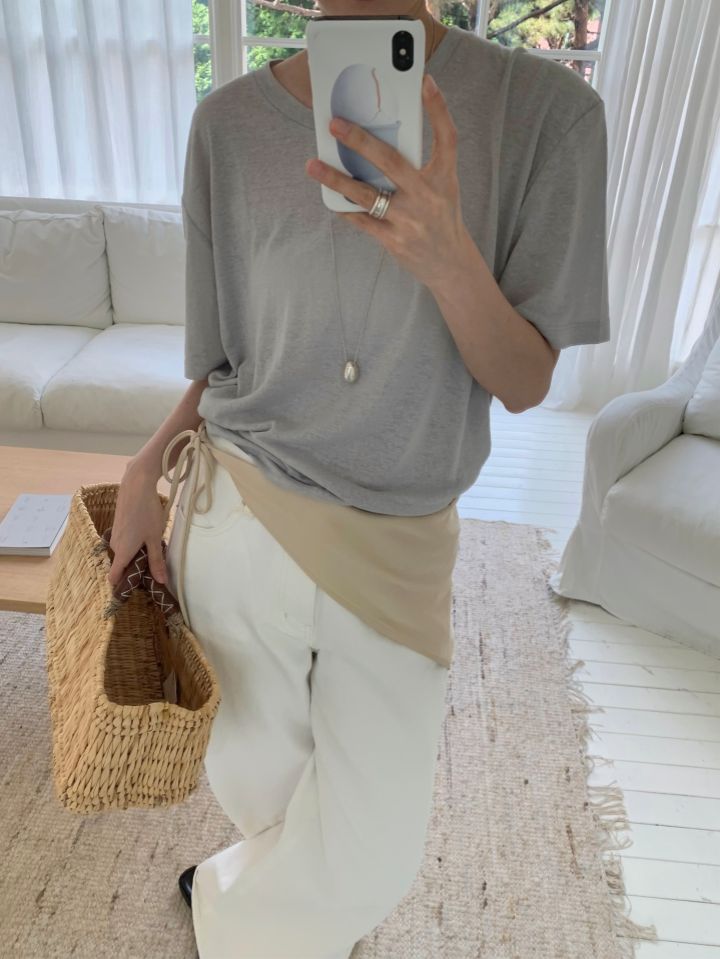 MARE東大門㊣代購女裝新款人氣時尚熱賣推薦真品休閑T恤亞麻MARET恤圖色5
