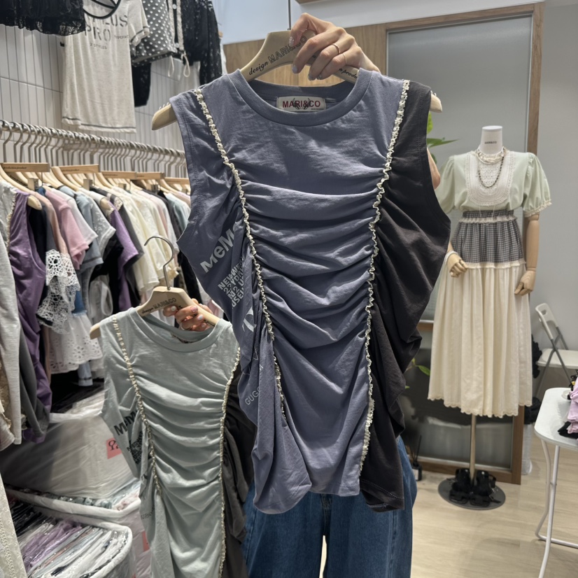 MARI CO東大門㊣直郵女裝新品時尚推薦休閑熱賣人氣吊帶背心MARI CO吊帶/背心圖色2