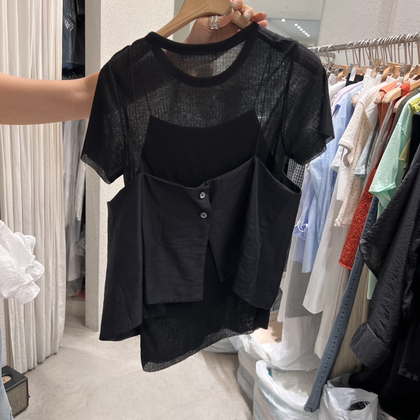 SSEMIENNE韓國直郵㊣女裝新品時尚人氣休閑25春夏熱賣吊帶背心SSEMIENNE吊帶/背心