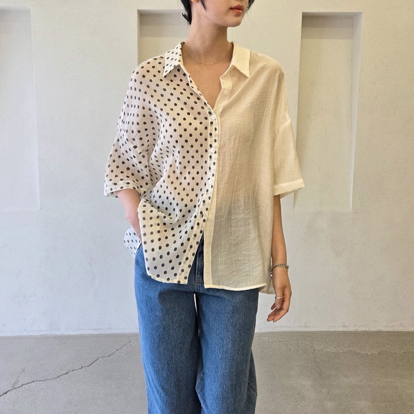 LA BLOOM韓國直郵㊣女士新品熱賣25春夏人氣休閑襯衫蕾絲衫La Bloom襯衫/蕾絲衫