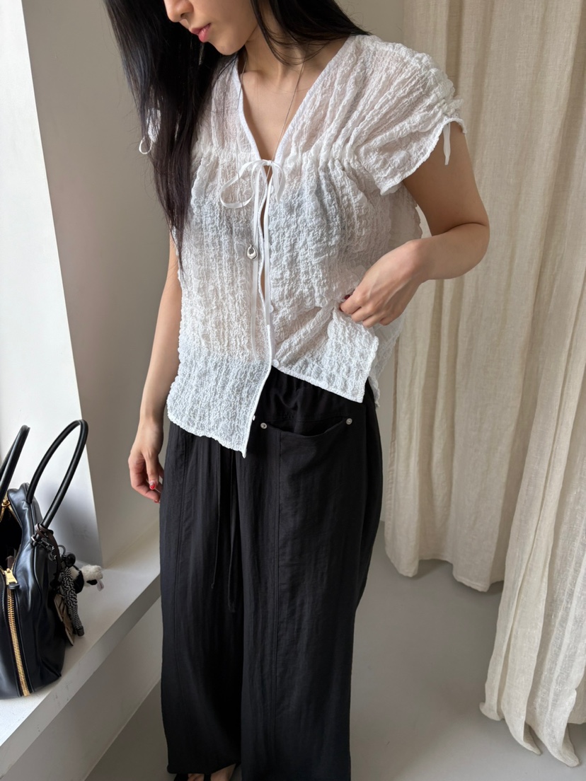 Verbena東大門㊣直郵女裝新品時尚職業休閑真品25春夏襯衫蕾絲衫Verbena襯衫/蕾絲衫
