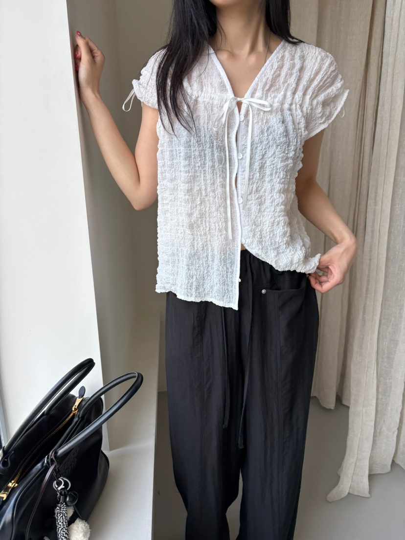 Verbena東大門㊣直郵女裝新品時尚職業休閑真品25春夏襯衫蕾絲衫Verbena襯衫/蕾絲衫