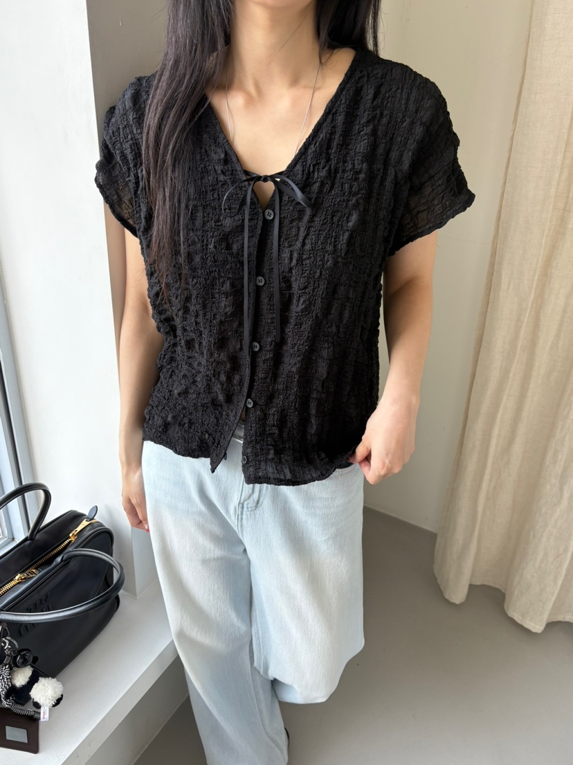 Verbena東大門㊣直郵女裝新品時尚職業休閑真品25春夏襯衫蕾絲衫Verbena襯衫/蕾絲衫