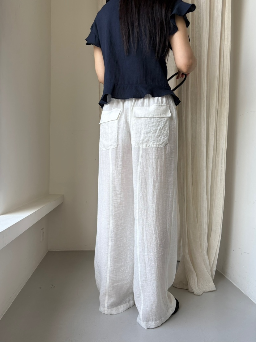 Verbena韓國直郵㊣女裝新款時尚25春夏職業休閑真品休閑褲亞麻Verbena休閑褲
