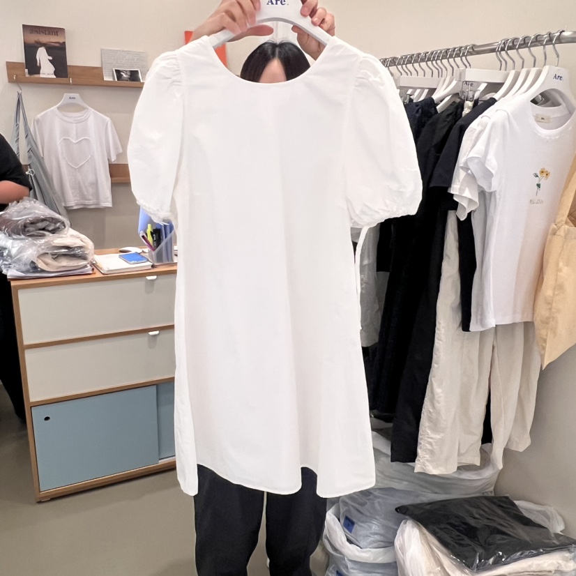 ARE東大門㊣實拍女裝新品25春夏真品時尚人氣連衣裙喇叭棉質ARE YOU/ARE連衣裙