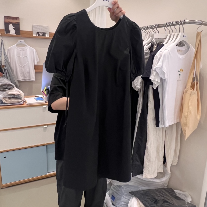 ARE東大門㊣實拍女裝新品25春夏真品時尚人氣連衣裙喇叭棉質ARE YOU/ARE連衣裙圖色2