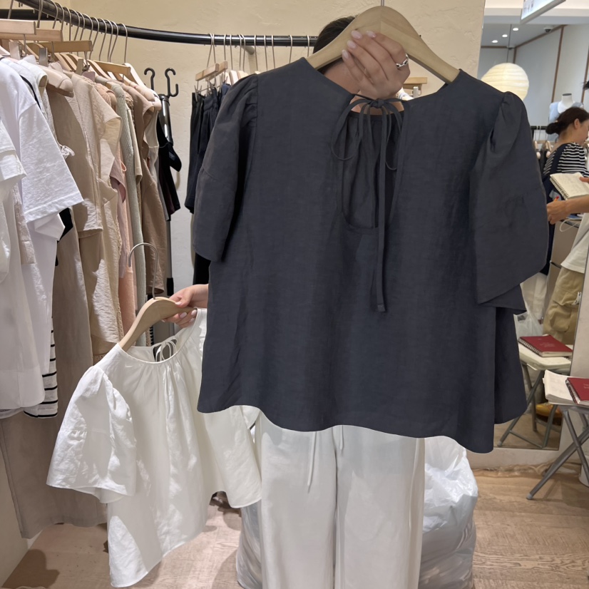 W AND J東大門㊣直郵女裝新款職業人氣休閑25春夏襯衫蕾絲衫W AND J襯衫/蕾絲衫