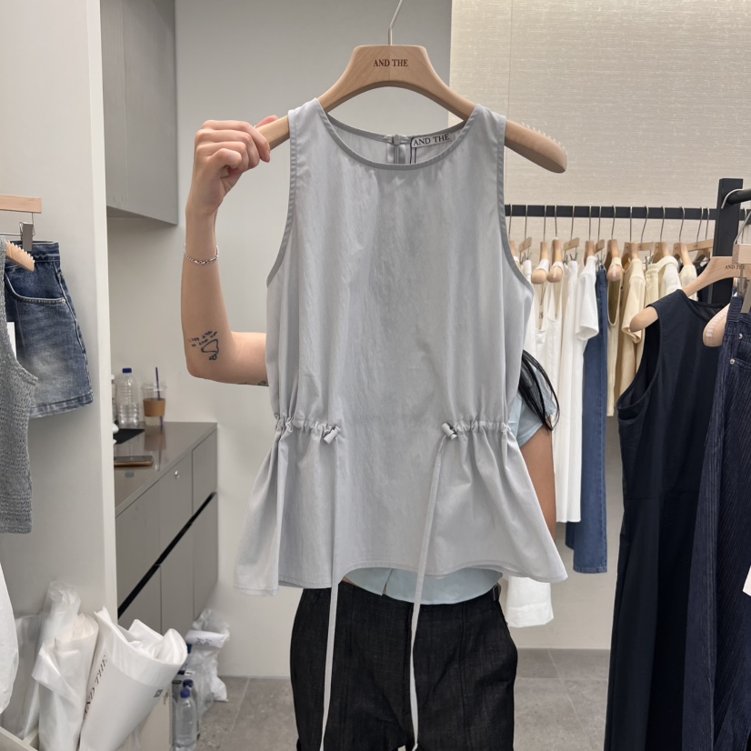 AND THE韓國直郵㊣女士新品熱賣25春夏職業真品推薦吊帶背心AND THE吊帶/背心